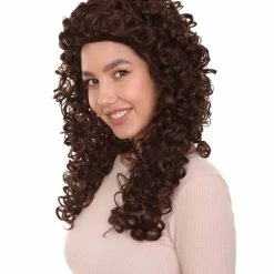 HPO Men's Long Curly Boogie Babe Womens Wig | Dramatical Cosplay Halloween Wig | Premium Breathable Capless Cap