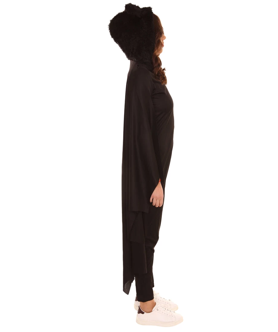 HPO Adult Women's Cozy Bat Jumpsuit | Black Halloween Costume 5 HPO Adult Women's Cozy Bat Jumpsuit | Black Halloween Costume