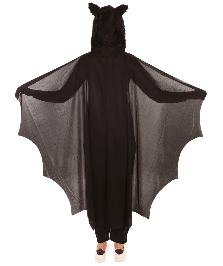 HPO Adult Women's Cozy Bat Jumpsuit | Black Halloween Costume 4 HPO Adult Women's Cozy Bat Jumpsuit | Black Halloween Costume