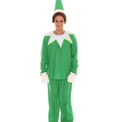 HPO Adult Men's Elf On The Shelf Costume | Green Halloween Costume