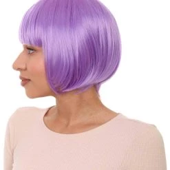 HPO Women's Womens Purple Bob Wig | Party Ready Fancy Cosplay Halloween Wig | Premium Breathable Capless Cap