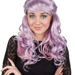 BC Keepsake | Women's Lilac Color Curly Medium Length Trendy Keepsake Wig