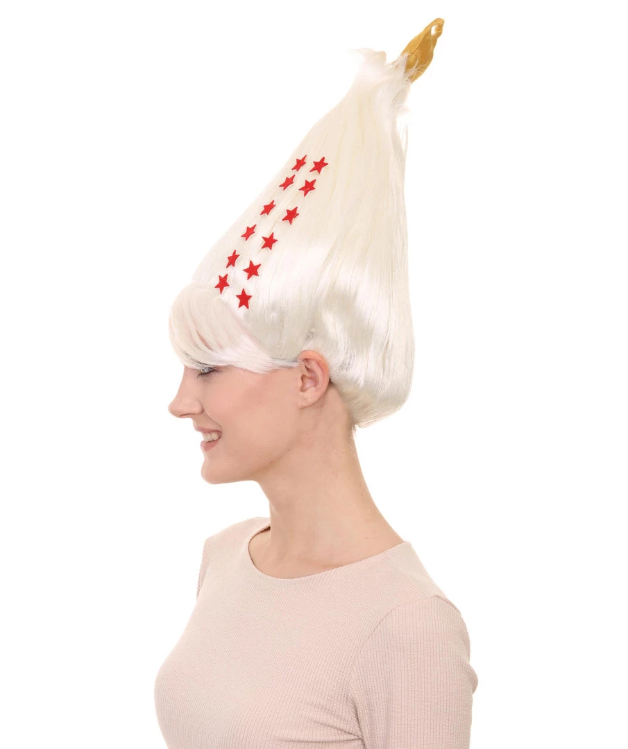 HPO White Christmas Tree Unisex Wig | Christmas Star Xmas Wig | Premium Breathable Capless Cap 3 HPO White Christmas Tree Unisex Wig | Christmas Star Xmas Wig | Premium Breathable Capless Cap