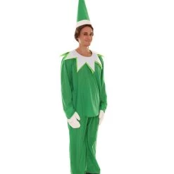 HPO Adult Men's Elf On The Shelf Costume | Green Halloween Costume