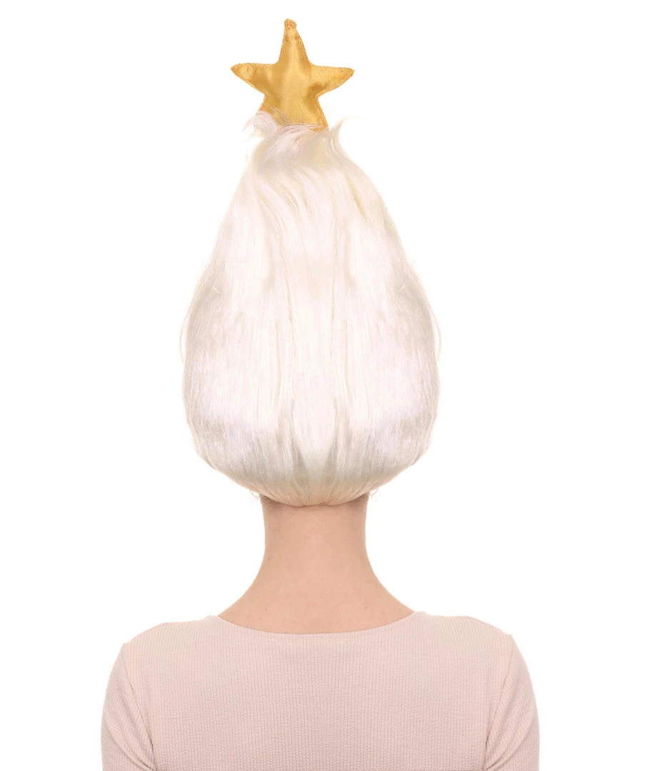 HPO White Christmas Tree Unisex Wig | Christmas Star Xmas Wig | Premium Breathable Capless Cap 4 HPO White Christmas Tree Unisex Wig | Christmas Star Xmas Wig | Premium Breathable Capless Cap