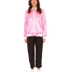 HPO Adult Women's 50's Satin Jacket Costume | Pink Cosplay Costume