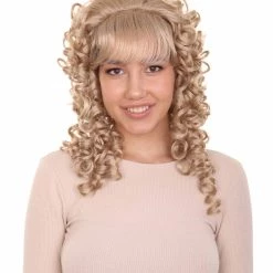 HPO Women's Womens Colonial Lady Wig | Blonde Historical Wigs | Premium Breathable Capless Cap