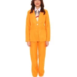 HPO Adult Women's EXCLUSIVE! Deluxe Singer Party Suit Costume | Orange Cosplay Costume