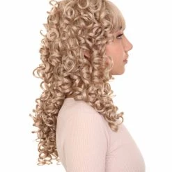 HPO Women's Womens Colonial Lady Wig | Blonde Historical Wigs | Premium Breathable Capless Cap