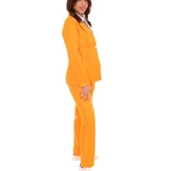 HPO Adult Women's EXCLUSIVE! Deluxe Singer Party Suit Costume | Orange Cosplay Costume 14 HPO Adult Women's EXCLUSIVE! Deluxe Singer Party Suit Costume | Orange Cosplay Costume