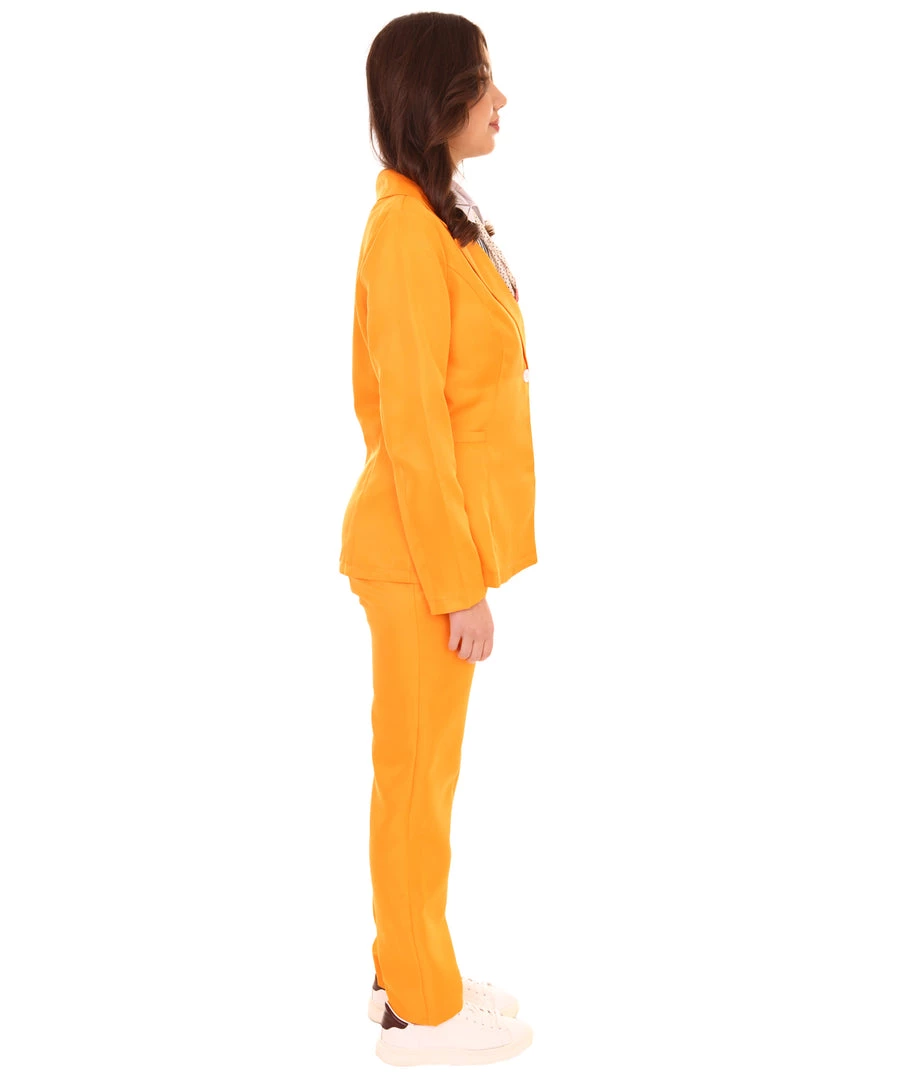 HPO Adult Women's EXCLUSIVE! Deluxe Singer Party Suit Costume | Orange Cosplay Costume 6 HPO Adult Women's EXCLUSIVE! Deluxe Singer Party Suit Costume | Orange Cosplay Costume