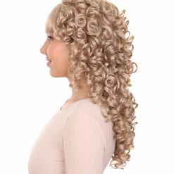 HPO Women's Womens Colonial Lady Wig | Blonde Historical Wigs | Premium Breathable Capless Cap