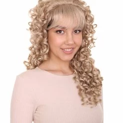 HPO Women's Womens Colonial Lady Wig | Blonde Historical Wigs | Premium Breathable Capless Cap