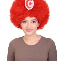 FLAGWIGS Tunisia Flag Sport Afro Halloween Wig