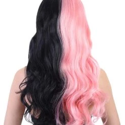 HPO Men's Singer Womens Long Wig | Wavy Pink & Black Wig | Premium Breathable Capless Cap