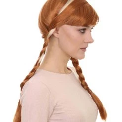 HPO Womens Maiden Wig | Braided Traditional Halloween Wig | Premium Breathable Capless Cap Men's