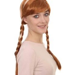 HPO Womens Maiden Wig | Braided Traditional Halloween Wig | Premium Breathable Capless Cap Men's