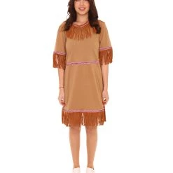 HPO Adult Women's Ladies Cowgirl Dress Costume | Brown Cosplay Costume