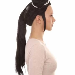 HPO Women's Womens Singer Bun Wigs | Song Contest | Black & White Celebrity Wigs | Premium Breathable Capless Cap 13 HPO Women's Womens Singer Bun Wigs | Song Contest | Black & White Celebrity Wigs | Premium Breathable Capless Cap