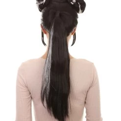 HPO Women's Womens Singer Bun Wigs | Song Contest | Black & White Celebrity Wigs | Premium Breathable Capless Cap 12 HPO Women's Womens Singer Bun Wigs | Song Contest | Black & White Celebrity Wigs | Premium Breathable Capless Cap