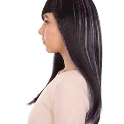 HPO Glitter Vampire Black Womens Wig | Horror Halloween Wig | Premium Breathable Capless Cap Women's