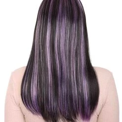 HPO Glitter Vampire Black Womens Wig | Horror Halloween Wig | Premium Breathable Capless Cap Women's