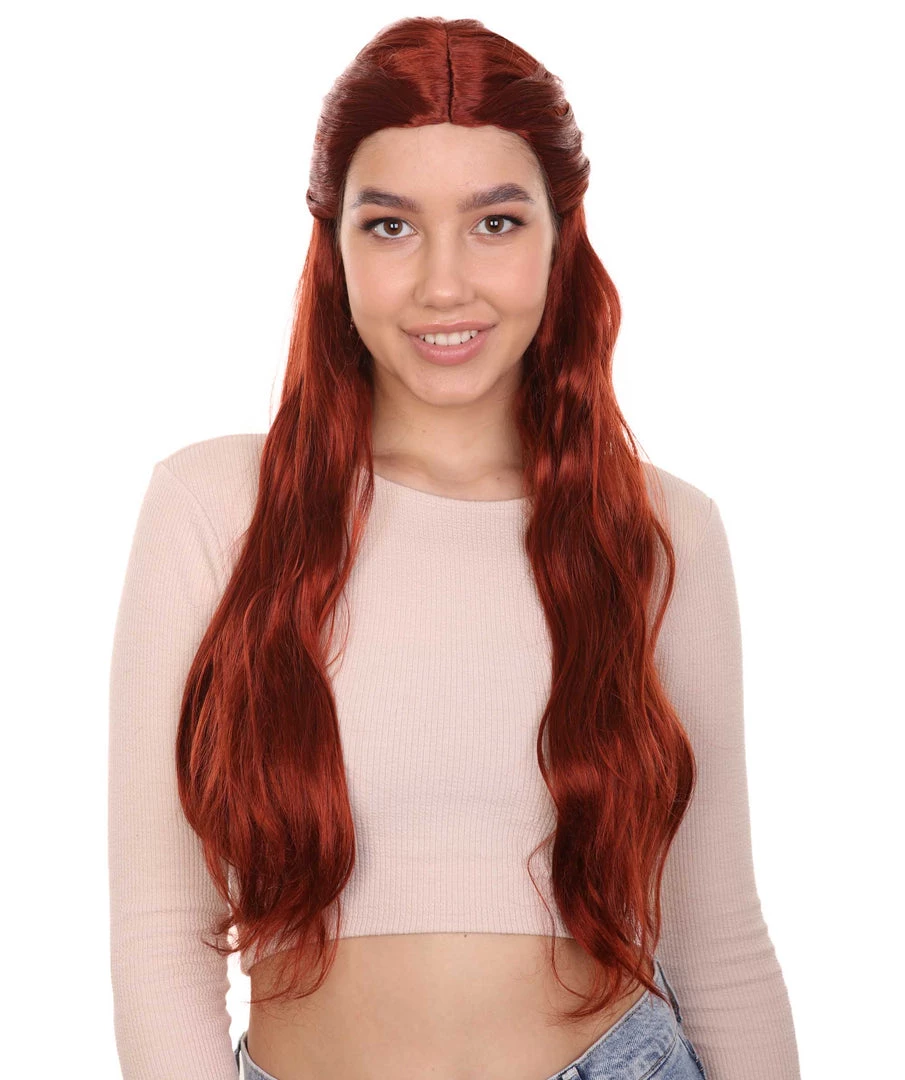 HPO Queeny Womens Wig | Long Brown Fancy Halloween Wig | Premium Breathable Capless Cap 1 HPO Queeny Womens Wig | Long Brown Fancy Halloween Wig | Premium Breathable Capless Cap