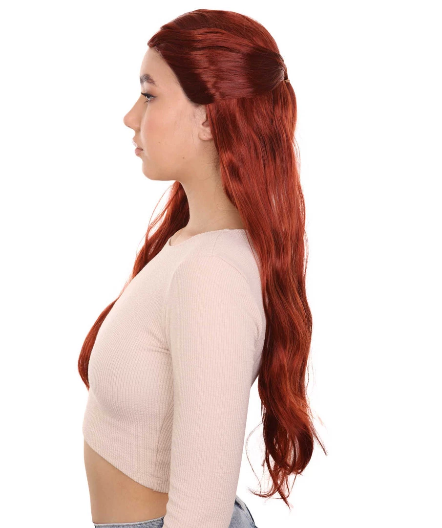 HPO Queeny Womens Wig | Long Brown Fancy Halloween Wig | Premium Breathable Capless Cap 3 HPO Queeny Womens Wig | Long Brown Fancy Halloween Wig | Premium Breathable Capless Cap