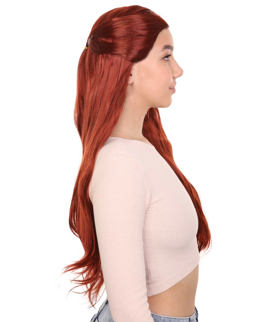 HPO Queeny Womens Wig | Long Brown Fancy Halloween Wig | Premium Breathable Capless Cap 5 HPO Queeny Womens Wig | Long Brown Fancy Halloween Wig | Premium Breathable Capless Cap