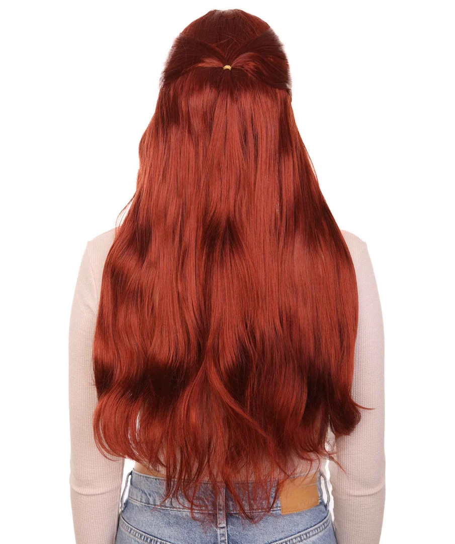 HPO Queeny Womens Wig | Long Brown Fancy Halloween Wig | Premium Breathable Capless Cap 4 HPO Queeny Womens Wig | Long Brown Fancy Halloween Wig | Premium Breathable Capless Cap