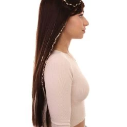 HPO Womens Renaissance Lady Medieval Princess Highlights Wig | Brown Historical Wigs | Premium Breathable Capless Cap 13 HPO Womens Renaissance Lady Medieval Princess Highlights Wig | Brown Historical Wigs | Premium Breathable Capless Cap