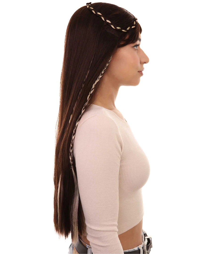 HPO Womens Renaissance Lady Medieval Princess Highlights Wig | Brown Historical Wigs | Premium Breathable Capless Cap 5 HPO Womens Renaissance Lady Medieval Princess Highlights Wig | Brown Historical Wigs | Premium Breathable Capless Cap