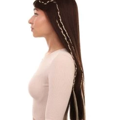 HPO Womens Renaissance Lady Medieval Princess Highlights Wig | Brown Historical Wigs | Premium Breathable Capless Cap 11 HPO Womens Renaissance Lady Medieval Princess Highlights Wig | Brown Historical Wigs | Premium Breathable Capless Cap