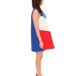 FLAGWIGS Adult Women's French Flag Trolls Sport Dress Costume | Patriotic Cosplay Costume