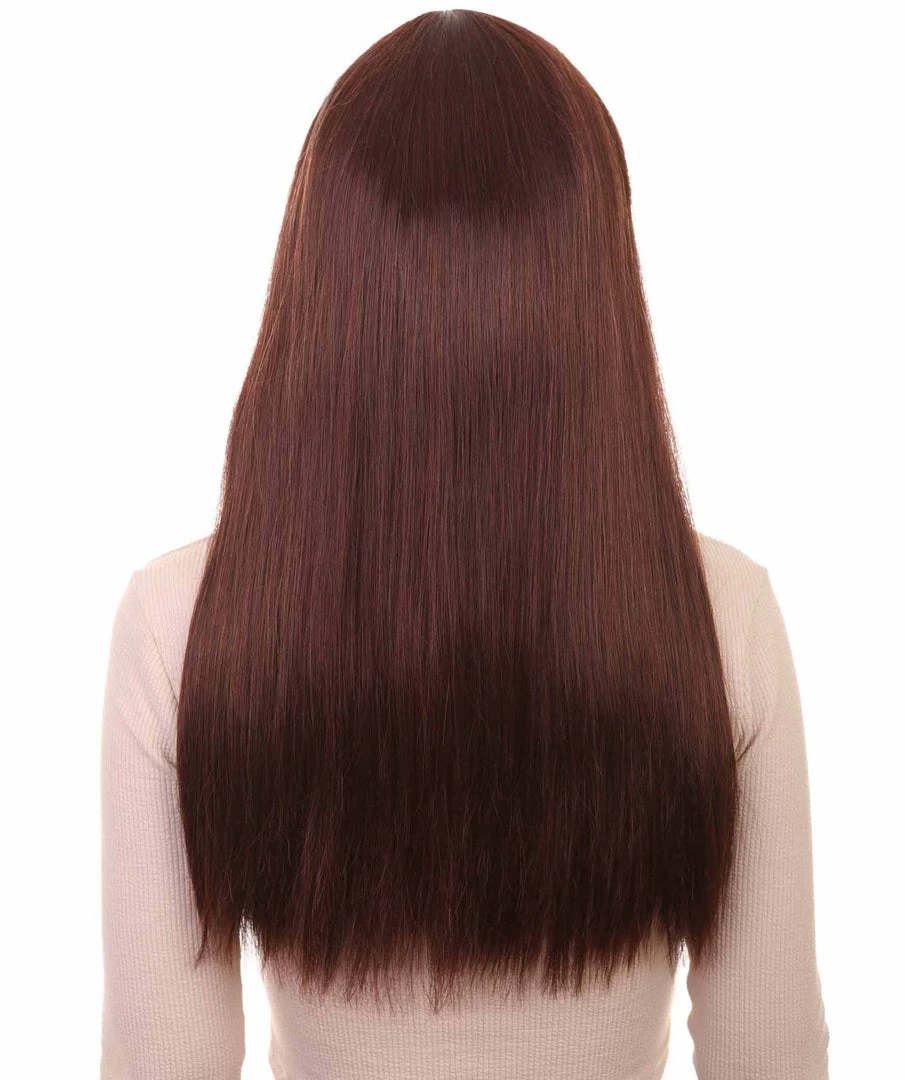 HPO Womens Long Bob Wig | Brown Bob Wigs | Premium Breathable Capless Cap Women's 4 HPO Womens Long Bob Wig | Brown Bob Wigs | Premium Breathable Capless Cap Women's