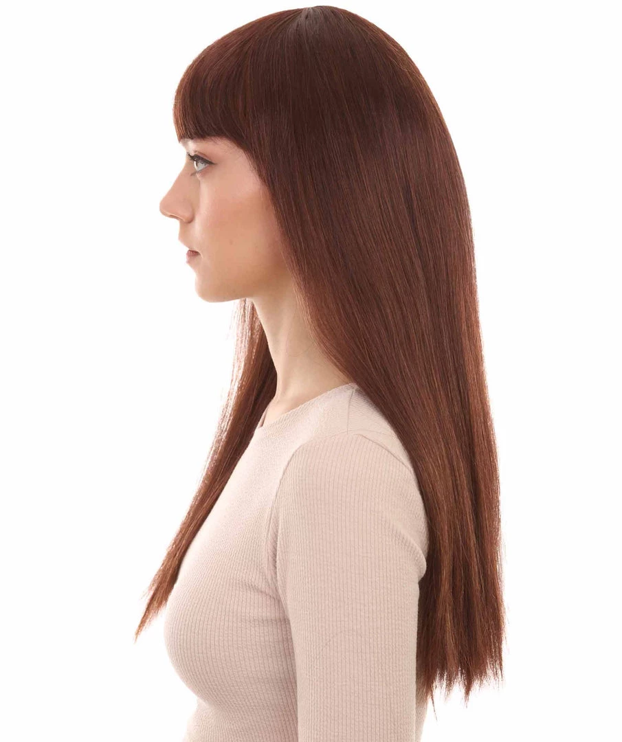 HPO Womens Long Bob Wig | Brown Bob Wigs | Premium Breathable Capless Cap Women's 3 HPO Womens Long Bob Wig | Brown Bob Wigs | Premium Breathable Capless Cap Women's