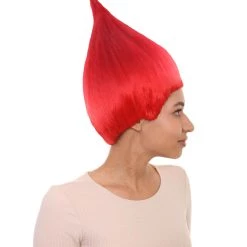 HPO Women's Bright Red Elf Wig W/ Bell | Christmas Wigs | Premium Breathable Capless Cap 13 HPO Women's Bright Red Elf Wig W/ Bell | Christmas Wigs | Premium Breathable Capless Cap