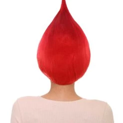 HPO Women's Bright Red Elf Wig W/ Bell | Christmas Wigs | Premium Breathable Capless Cap 12 HPO Women's Bright Red Elf Wig W/ Bell | Christmas Wigs | Premium Breathable Capless Cap