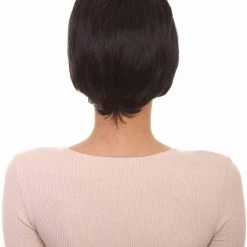 HPO Women's Short Black Natural Style Wig | Party Ready Fancy Cosplay Halloween Wig | Premium Breathable Capless Cap