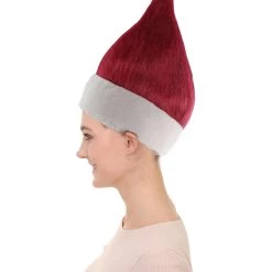 HPO Women's Velvet Red Elf Wig | Christmas Wigs | Premium Breathable Capless Cap