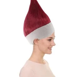 HPO Women's Velvet Red Elf Wig | Christmas Wigs | Premium Breathable Capless Cap
