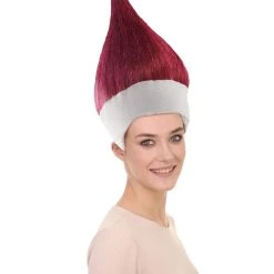 HPO Women's Velvet Red Elf Wig | Christmas Wigs | Premium Breathable Capless Cap