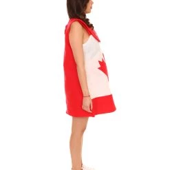 FLAGWIGS Adult Women's Canada Flag Trolls Dress Costume | Patriotic Cosplay Costume