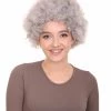 HPO Grandma Grey Womens Wig | Super Size Jumbo Afro Fancy Halloween Wig | Premium Breathable Capless Cap Men's