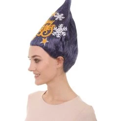HPO Women's Blue Christmas Tree Unisex Wig | Merry Christmas Tag Wig | Premium Breathable Capless Cap