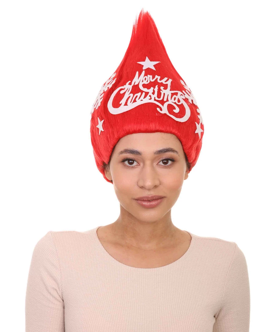 HPO Red Christmas Tree Unisex Wig | Merry Chrrismas Celebration Wig | Premium Breathable Capless Cap Women's 1 HPO Red Christmas Tree Unisex Wig | Merry Chrrismas Celebration Wig | Premium Breathable Capless Cap Women's