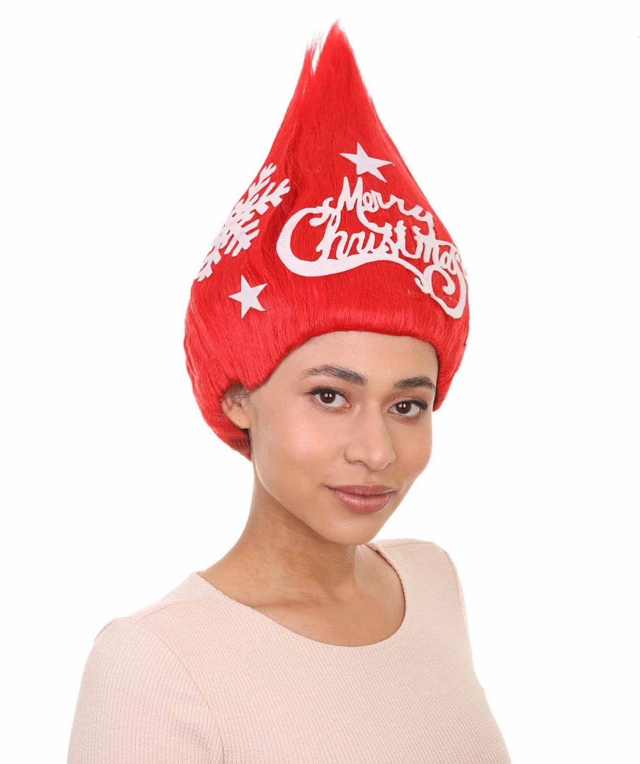 HPO Red Christmas Tree Unisex Wig | Merry Chrrismas Celebration Wig | Premium Breathable Capless Cap Women's 6 HPO Red Christmas Tree Unisex Wig | Merry Chrrismas Celebration Wig | Premium Breathable Capless Cap Women's