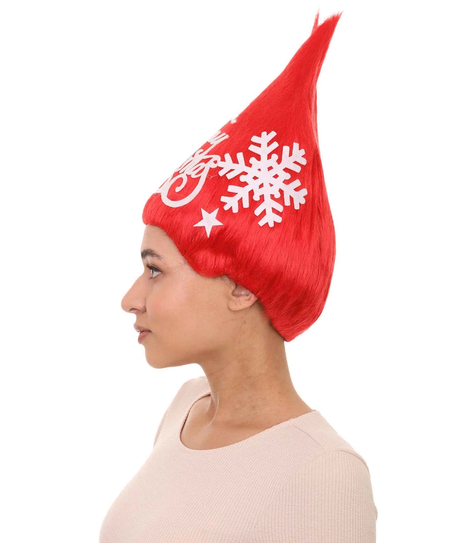HPO Red Christmas Tree Unisex Wig | Merry Chrrismas Celebration Wig | Premium Breathable Capless Cap Women's 3 HPO Red Christmas Tree Unisex Wig | Merry Chrrismas Celebration Wig | Premium Breathable Capless Cap Women's