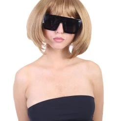 HPO Men's Celebrity Womens Casual Bob | Gold Bob Cosplay Halloween Wig | Premium Breathable Capless Cap 16 HPO Men's Celebrity Womens Casual Bob | Gold Bob Cosplay Halloween Wig | Premium Breathable Capless Cap