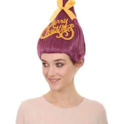 HPO Purple Christmas Tree Unisex Wig | Mary Christmas Wig | Premium Breathable Capless Cap Women's